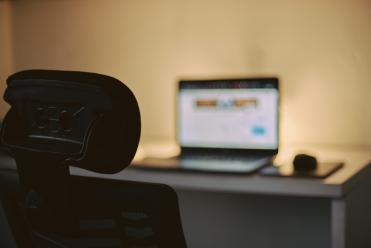 Open laptop on a desk